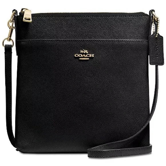 NWT Coach Black Leather Messenger Crossbody Bag Purse - Picture 6 of 6